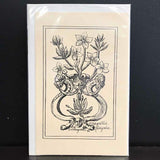 Andrea Strongwater Black & White 1983 "Anagallis Linifolia" 5.5x8.5 Notecard
