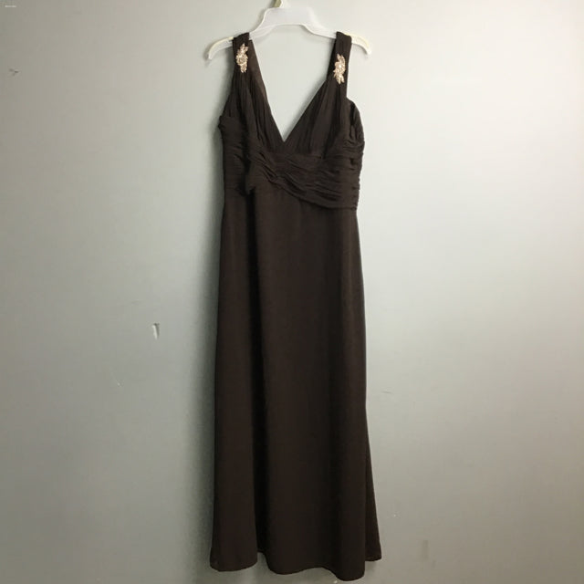 blue dress for baby girl Contemporary Badgley Mischka Brown Bridesmaid Dress – Mimi's Attic Ithaca
