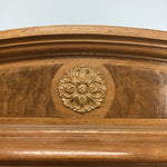 1920's Jacobean Revival Medium Stained Cherry Veneer Curio Cabinet