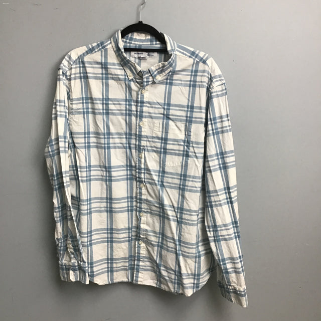 Old Navy White & Blue Plaid Button-Up Mimi's Attic Ithaca Old Navy White & Blue Plaid Button-Up Mimi's Attic Ithaca