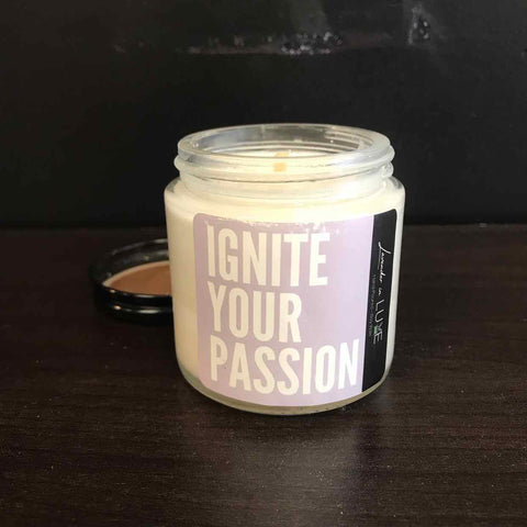 Lavender in Luxe 4oz "Ignite Your Passion" Candle in Clear Glass Jar