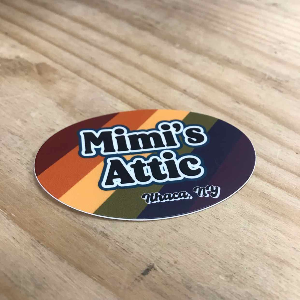 Mimis Attic 70s Retro Rainbow Pride Sticker Mimis Attic Ithaca