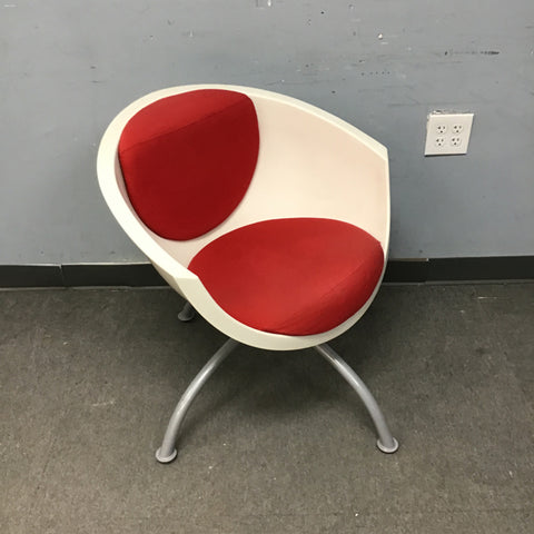 Retired 1999 IKEA GUBBO Mia Lagerman Red & White Accent Chair