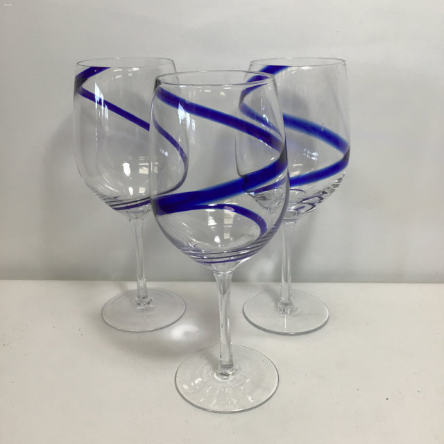 Stemless Wine Glasses - Blue Vino Breve by Furnace Glassworks - Bezel & Kiln