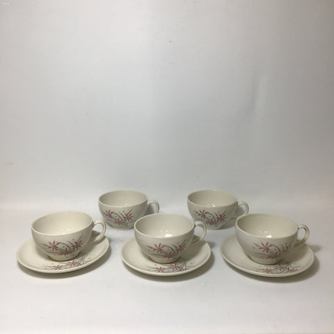 Vintage "Flame Lily" Cup and Saucer Set by Syracuse China