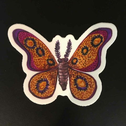 Andrea Strongwater Colorful Moth Sticker