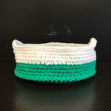 Mama Hatsy Green & White Crochet Basket