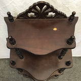 Vintage Oak Veneer & Spindle 4-Tier Shelf