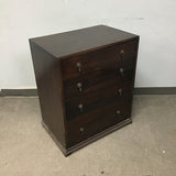 Vintage Mahogany Veneer 4-Drawer Dresser