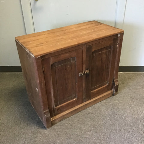 Vintage Dark-Stained Solid Cedar Cabinet