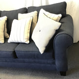 Contemporary Raymour & Flanigan "McKinley" Blue 3-Cushion Sofa
