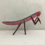 Handmade Alebrije Oaxacan Pink Carved Wood Mantis