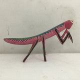 Handmade Alebrije Oaxacan Pink Carved Wood Mantis