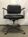 Vintage Global Upholstery Black & Chrome Rolling Office Chair