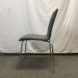 Contemporary Grey Upholstered & Chrome Accent Chair