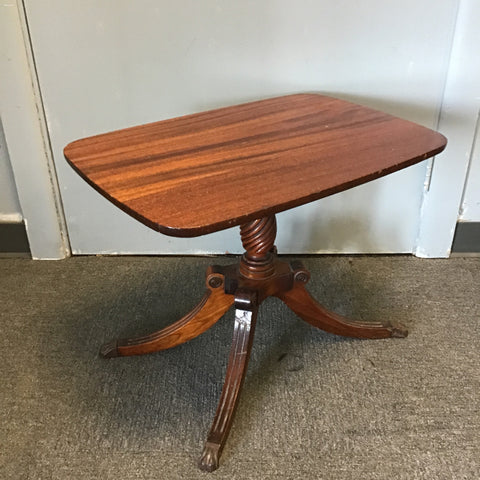 Vintage Solid Mahogany Pedestal End Table