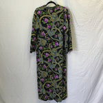 Vintage Floral Black & Purple Maxi Dress