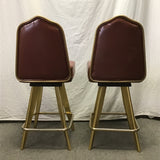 Pair of MCM Gasser Chair Co. Red Counter Height Casino Swivel Bar Stools