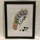Eltimar Design Framed "Love Rainbow" Zentangle Inspired Artwork
