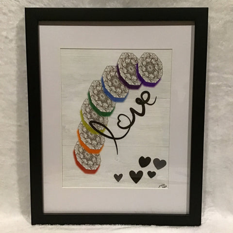 Eltimar Design Framed "Love Rainbow" Zentangle Inspired Artwork