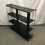 Vintage MCM Black Metal 4-Tier Shelf