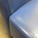 Pair of Modern Blue Vinyl Parsons Dining Chairs