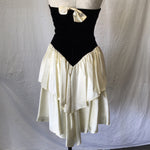 Vintage 1980's Zum Zum Black & White Satin Mini Dress