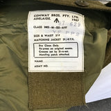 Surplus! Vintage 1967 Conway Bros. Green Wool Australian Army Pants