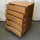 Vintage Mahogany Veneer 5-Drawer Chest of Drawers