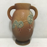 Vintage Roseville Brown Ceramic Fuschia Vase