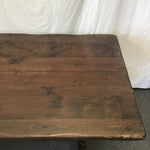 3pc Vintage Rustic Solid Pine Trestle Dining Set