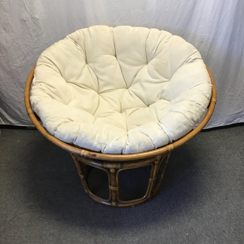 Modern Medium-Stained Rattan Papasan Chair