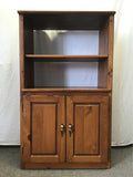 Vintage Solid Pine 3-Tier Shelf & Cabinet