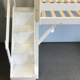 Contemporary Bellemave White Loft Twin Bed w/ Stairs, Bedside Shelf, & Wardrobe