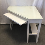 Contemporary Ashley Furniture White "Meg" Corner Computer Desk