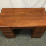Vintage Colonial Solid Wood 6-Drawer Kneehole Desk