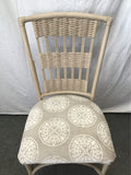 Set of 4 Vintage Tan Painted Bamboo Dining Chairs