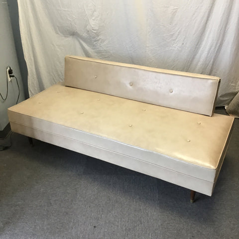 Vintage MCM Off-White Vinyl Day Bed