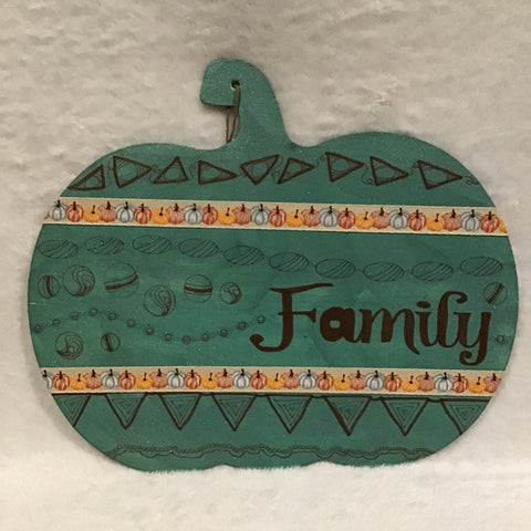 Eltimar Design "Family" Thanksgiving Pumpkin Fall Mixed Media 3D-Artwork