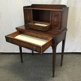 Vintage Mahogany Veneer 2-Drawer Railroad Writing Desk