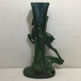 Vintage Art Deco Royal Haeger Green Ceramic Leaping Gazelle Vase