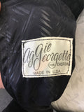 Vintage Aggie Georgette Chordas Black Leather Midi/Maxi Skirt