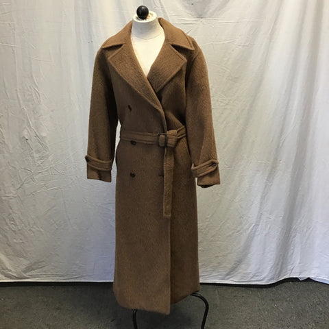 Vintage Paul Stuart Brown Wool Double-Breasted Long Coat