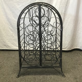 Modern Grey Metal 15-Bottle Wine Cage