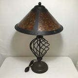 Craftsman Brown Metal Spiral & Mica Table Lamp