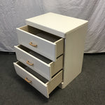 Vintage Shabby Chic Off-White Painted Wood 3-Drawer Box of Drawers