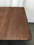 Vintage Mahogany Veneer Drop-Leaf  Pedestal Dining Table