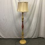 Vintage Red & Gold Painted Floor Lamp