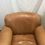 Modern Natuzzi Brown Leather Armchair