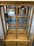 Vintage Craftsman Ashley Solid Tropical Wood Glass-Front China Cabinet